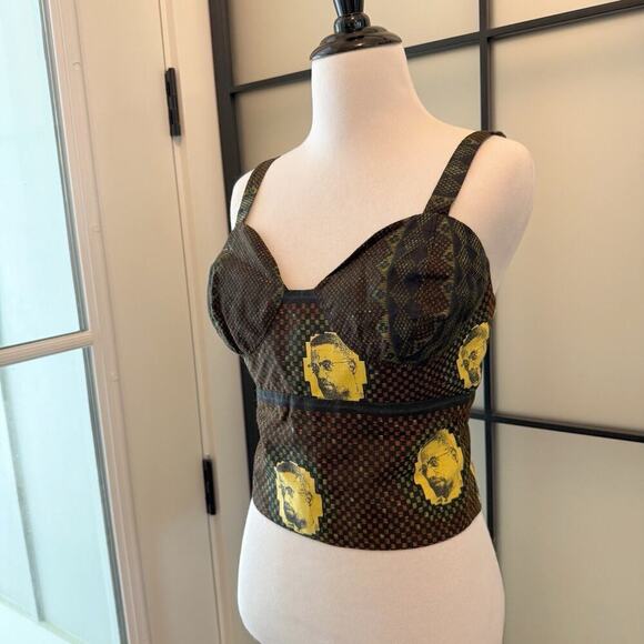 Women’s African Print Ethnic Malcom X Tank Top Bustier Handmade Women’s M/L - Picture 4 of 15